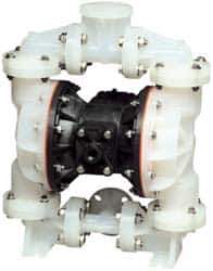 SandPIPER - 1" NPT, Nonmetallic, Air Operated Diaphragm Pump - Santoprene Diaphragm, Polypropylene Housing - USA Tool & Supply