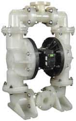 SandPIPER - 2" NPT, Nonmetallic, Air Operated Diaphragm Pump - PTFE Diaphragm, Polypropylene Housing - USA Tool & Supply