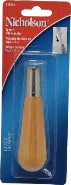 Nicholson - 4-1/2" Long x 1-3/16" Diam File Handle - For Use with 6, 8 & 10" Files - USA Tool & Supply