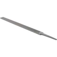 Nicholson - 10" Standard Precision Swiss Pattern Regular Pillar File - Double Cut, With Tang - USA Tool & Supply