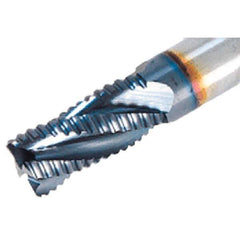 Iscar - 5/16" Diam, Fine Pitch, 5/8" LOC, 3 Flute Solid Carbide 45° Corner Chamfer Roughing End Mill - TiAlN Finish, 2-1/2" OAL, 5/16" Shank Diam, Single End, Extended Reach, 38° Helix - USA Tool & Supply