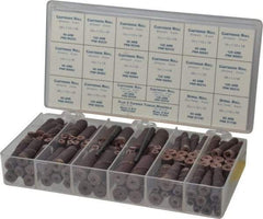 Merit Abrasives - 120 Piece Aluminum Oxide Cartridge Roll Set - 80 & 120 Grit, Includes 2 Mandrels - USA Tool & Supply