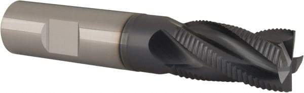 Iscar - 3/4" Diam, Fine Pitch, 1-1/4" LOC, 4 Flute Solid Carbide 45° Corner Chamfer Roughing End Mill - Uncoated, 4" OAL, 3/4" Shank Diam, Single End, Extended Reach, Centercutting, 30° Helix - USA Tool & Supply