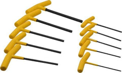 Bondhus - 10 Piece T-Handle Hex Key Set - Hex Range 3/32 to 3/8", Protanium High Torque Steel - USA Tool & Supply