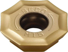 Seco - OFMT070405 M15 Grade F40M Carbide Milling Insert - TiAlN/TiN Finish, 0.191" Thick, 0.707" Inscribed Circle - USA Tool & Supply