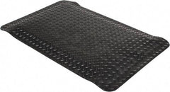 Wearwell - 3' Long x 2' Wide, Dry Environment, Anti-Fatigue Matting - Black, Vinyl with Nitrile Blend Base, Beveled on 4 Sides - USA Tool & Supply