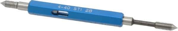 Made in USA - 4-40 Thread, High Speed Tool Steel, STI Class 2B, Plug Thread Insert Go/No Go Gage - Double Ended with Handle - USA Tool & Supply
