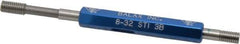 Made in USA - 8-32 Thread, High Speed Tool Steel, Class 3B, Plug Thread Insert Go/No Go Gage - Double Ended with Handle - USA Tool & Supply