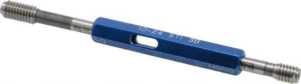 Made in USA - 10-24 Thread, High Speed Tool Steel, Class 3B, Plug Thread Insert Go/No Go Gage - Double Ended with Handle - USA Tool & Supply