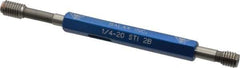 Made in USA - 1/4-20 Thread, High Speed Tool Steel, Class 2B, Plug Thread Insert Go/No Go Gage - Double Ended with Handle, Handle Size 1 - USA Tool & Supply