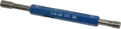 Made in USA - 1/4-28 Thread, High Speed Tool Steel, Class 2B, Plug Thread Insert Go/No Go Gage - Double Ended with Handle, Handle Size 1 - USA Tool & Supply
