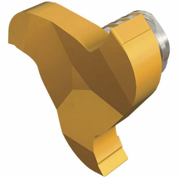 Iscar - MM GRIT Grade IC528 Carbide Groove Milling Tip Insert - TiCN/TiN Finish, 3 Flutes, 17.7mm Cutting Diam, 3.8mm Depth of Cut, 0.0394" Cnr Rad - USA Tool & Supply