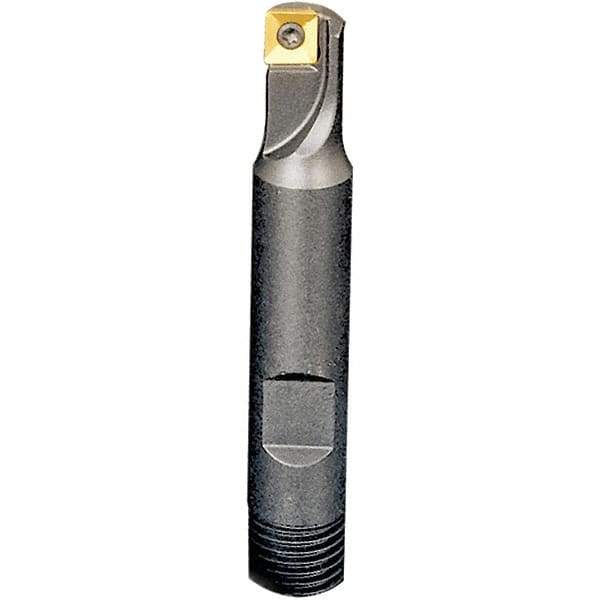 Iscar - 3/8" Cut Diam, 0.22" Max Depth of Cut, 1/2" Shank Diam, 2-3/4" OAL, Indexable Square Shoulder End Mill - Weldon Shank, 90° Lead Angle, Series Heliquad - USA Tool & Supply