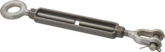 Made in USA - 2,200 Lb Load Limit, 1/2" Thread Diam, 6" Take Up, Stainless Steel Jaw & Eye Turnbuckle - 7-1/2" Body Length, 3/4" Neck Length, 13" Closed Length - USA Tool & Supply