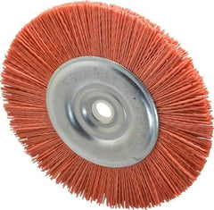 Dico - 6" OD, 5/8" Arbor Hole, Crimped Nylon Wheel Brush - 3/8" Face Width - USA Tool & Supply