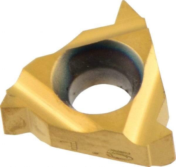 Iscar - 08IR Internal Right Hand ISO Laydown Threading Insert - Grade IC228, TiCN/TiN Coated Carbide, 4.76mm Inscribed Circle - USA Tool & Supply