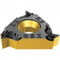 Iscar - 16IL Internal Left Hand ISO Laydown Threading Insert - Grade IC908, TiAlN Coated Carbide, 9.53mm Inscribed Circle - USA Tool & Supply