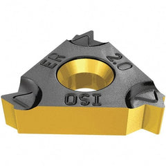 Iscar - 16EL External Left Hand ISO Laydown Threading Insert - Grade IC250, TiCN/TiN Coated Carbide, 9.53mm Inscribed Circle - USA Tool & Supply