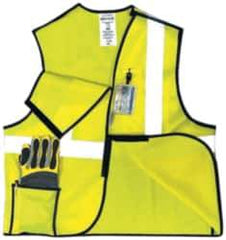 OccuNomix - Size 3XL High Visibility Yellow Solid Breakaway Vest - 52 to 54" Chest, ANSI 107-2015, Hook & Loop Closure, 3 Pockets, Polyester - USA Tool & Supply