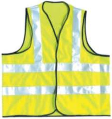 OccuNomix - Size 3XL High Visibility Yellow Solid General Purpose Vest - 52 to 54" Chest, ANSI 107-2015, Hook & Loop Closure, Polyester - USA Tool & Supply