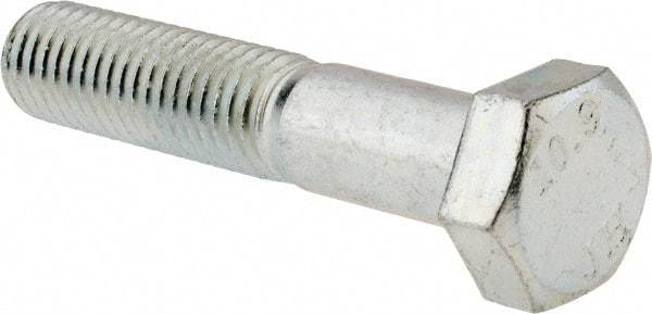 Value Collection - M12x1.75mm Metric Coarse, 60mm Length Under Head Hex Head Cap Screw - Partially Threaded, Grade 10.9 Alloy Steel, Zinc-Plated Finish, 19mm Hex - USA Tool & Supply
