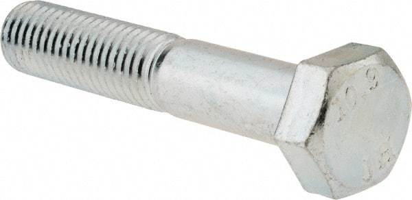 Value Collection - M12x1.75mm Metric Coarse, 65mm Length Under Head Hex Head Cap Screw - Partially Threaded, Grade 10.9 Alloy Steel, Zinc-Plated Finish, 19mm Hex - USA Tool & Supply