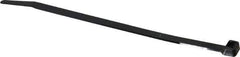 Made in USA - 8.7" Long Black Nylon Standard Cable Tie - 120 Lb Tensile Strength, 1.93mm Thick, 52.3mm Max Bundle Diam - USA Tool & Supply