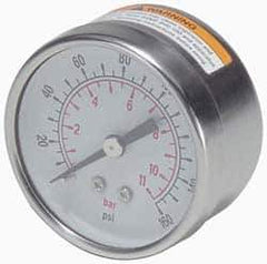 Parker - Stainless Steel FRL Pressure Gauge - Use with PB11/PR10 - USA Tool & Supply