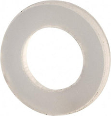 Made in USA - #4 Screw, Grade 6/6 Nylon Standard Flat Washer - 0.12" ID x 0.22" OD, 0.031" Thick, Plain Finish - USA Tool & Supply