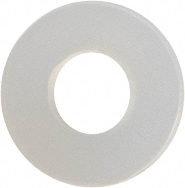 Made in USA - #4 Screw, Grade 6/6 Nylon Standard Flat Washer - 0.12" ID x 0.28" OD, 0.031" Thick, Plain Finish - USA Tool & Supply