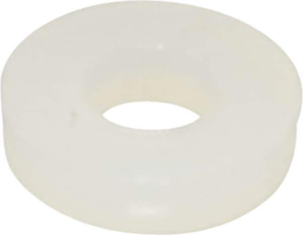 Made in USA - #5 Screw, Grade 6/6 Nylon Standard Flat Washer - 0.13" ID x 0.285" OD, 0.062" Thick, Plain Finish - USA Tool & Supply