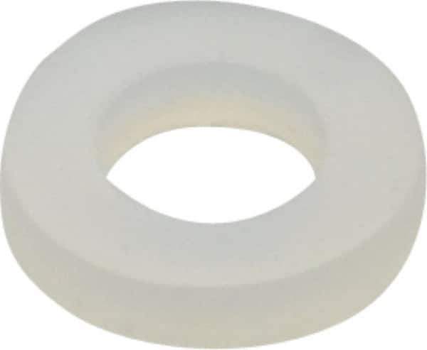 Made in USA - #6 Screw, Grade 6/6 Nylon Standard Flat Washer - 0.162" ID x 0.312" OD, 0.062" Thick, Plain Finish - USA Tool & Supply