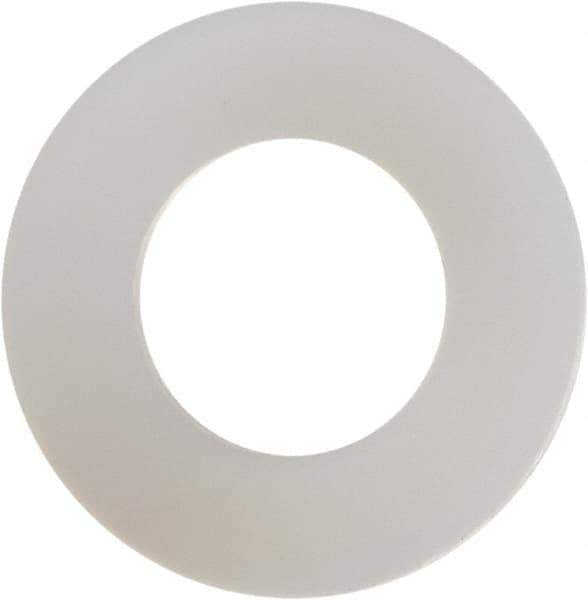 Made in USA - #12 Screw, Grade 6/6 Nylon Standard Flat Washer - 0.24" ID x 0.465" OD, 0.015" Thick, Plain Finish - USA Tool & Supply