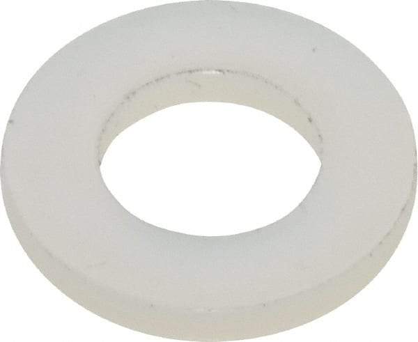 Made in USA - #12 Screw, Grade 6/6 Nylon Standard Flat Washer - 0.252" ID x 0.472" OD, 0.062" Thick, Plain Finish - USA Tool & Supply