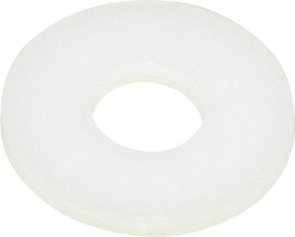 Made in USA - 1/4" Screw, Grade 6/6 Nylon Standard Flat Washer - 0.26" ID x 0.687" OD, 0.062" Thick, Plain Finish - USA Tool & Supply