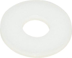 Made in USA - 1/4" Screw, Grade 6/6 Nylon Standard Flat Washer - 0.26" ID x 0.687" OD, 0.062" Thick, Plain Finish - USA Tool & Supply