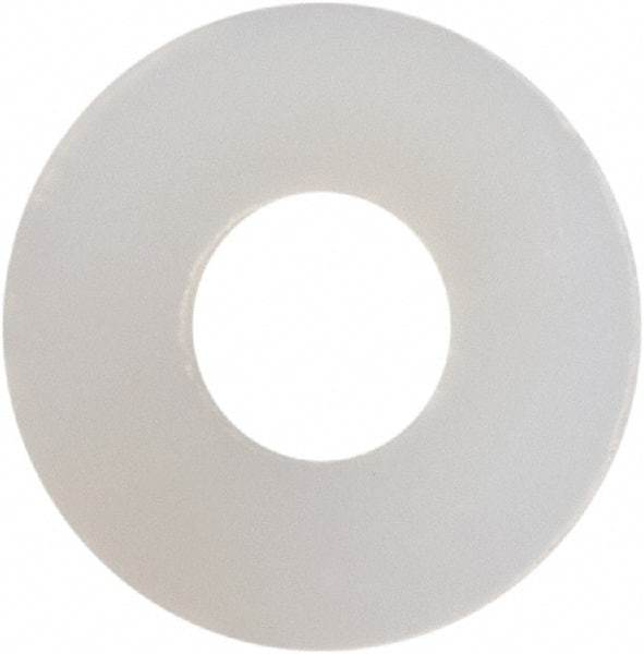Made in USA - #2 Screw, Grade 6/6 Nylon Standard Flat Washer - 0.094" ID x 1/4" OD, 0.031" Thick, Plain Finish - USA Tool & Supply