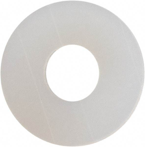 Made in USA - #3 Screw, Grade 6/6 Nylon Standard Flat Washer - 0.109" ID x 0.312" OD, 0.031" Thick, Plain Finish - USA Tool & Supply