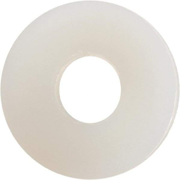 Made in USA - #5 Screw, Grade 6/6 Nylon Standard Flat Washer - 0.141" ID x 0.406" OD, 0.04" Thick, Plain Finish - USA Tool & Supply