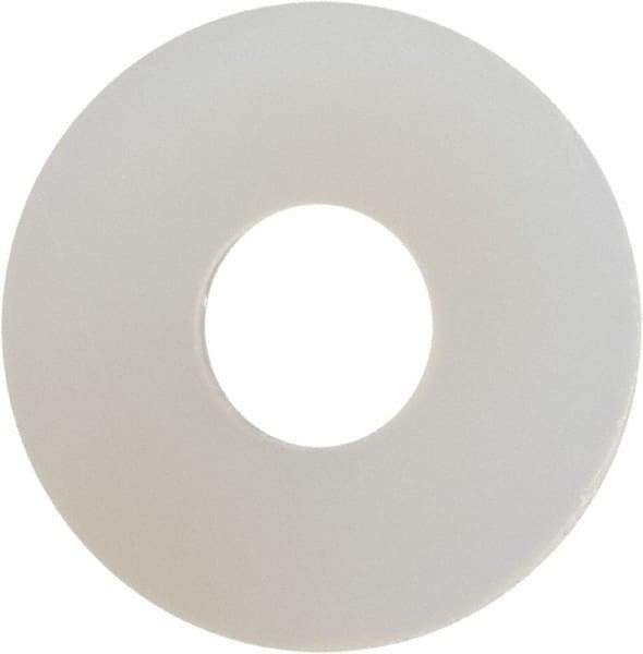 Made in USA - #6 Screw, Grade 6/6 Nylon Standard Flat Washer - 0.156" ID x 0.438" OD, 0.04" Thick, Plain Finish - USA Tool & Supply