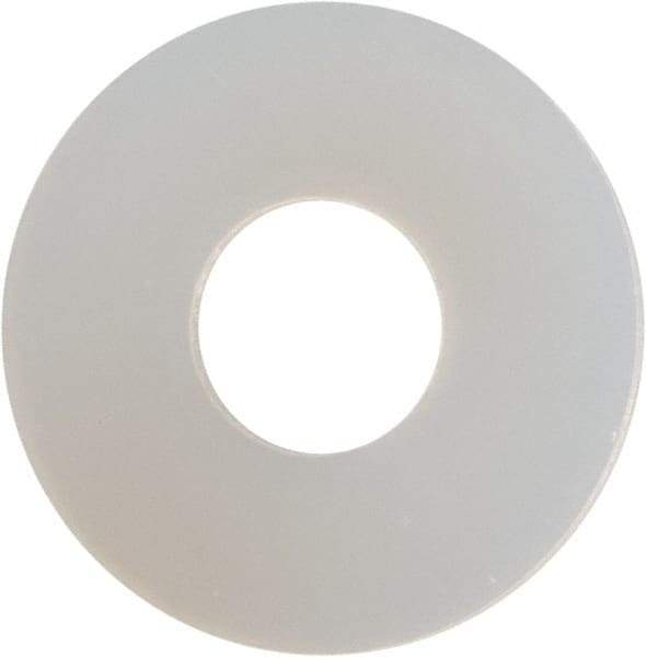 Made in USA - #8 Screw, Grade 6/6 Nylon Standard Flat Washer - 0.188" ID x 1/2" OD, 0.04" Thick, Plain Finish - USA Tool & Supply