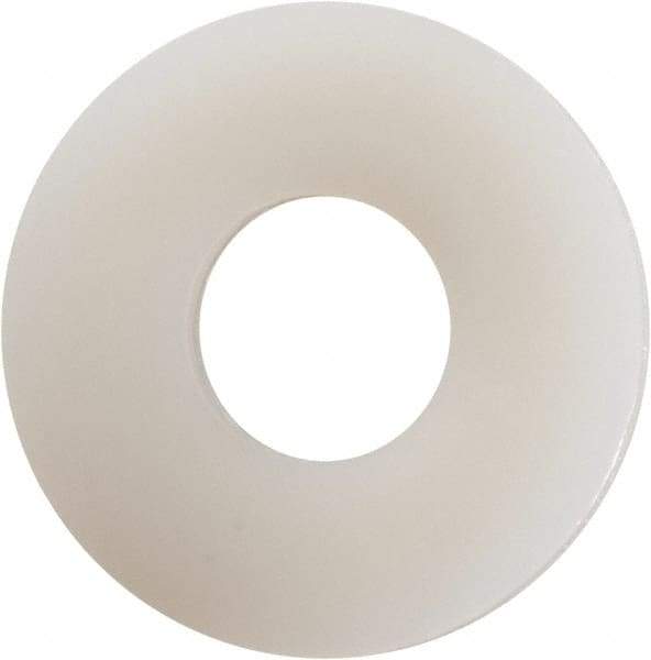 Made in USA - #12 Screw, Grade 6/6 Nylon Standard Flat Washer - 0.234" ID x 5/8" OD, 0.062" Thick, Plain Finish - USA Tool & Supply