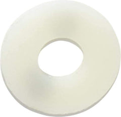Made in USA - 1/4" Screw, Grade 6/6 Nylon Standard Flat Washer - 0.281" ID x 0.734" OD, 0.062" Thick, Plain Finish - USA Tool & Supply