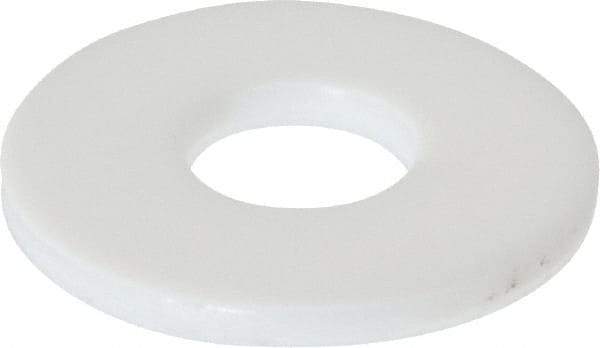 Made in USA - 1/4" Screw, PTFE Standard Flat Washer - 0.281" ID x 0.735" OD, 0.062" Thick, Plain Finish - USA Tool & Supply