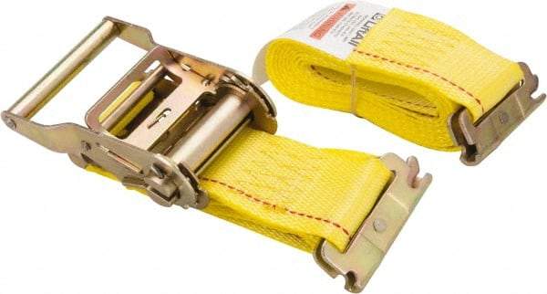 Lift-All - 12' Long x 2" Wide, 1,000 Lb Basket Capacity, 3,000 Lb Vertical Capacity, Polyester Web Sling - Yellow - USA Tool & Supply