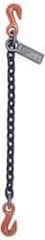 Lift-All - 5' Long x 1-29/32" Wide, 4,300 Lb Basket Capacity, Alloy Steel Web Sling - 4,300 Lb Choker Capacity, SGG Chain Sling, 9/32" Diam Chain, Natural, Single Style - USA Tool & Supply
