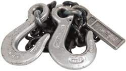 Lift-All - 5' Long x 3-1/2" Wide, 4,300 Lb Basket Capacity, Alloy Steel Web Sling - 4,300 Lb Choker Capacity, SSS Chain Sling, 9/32" Diam Chain, Natural, Single Style - USA Tool & Supply