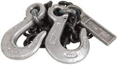 Lift-All - 5' Long x 3-1/2" Wide, 4,300 Lb Basket Capacity, Alloy Steel Web Sling - 4,300 Lb Choker Capacity, SSS Chain Sling, 9/32" Diam Chain, Natural, Single Style - USA Tool & Supply