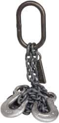 Lift-All - 5' Long x 3-1/2" Wide, 7,400 Lb Basket Capacity, Alloy Steel Web Sling - 7,400 Lb Choker Capacity, DOS Chain Sling, 9/32" Diam Chain, Natural, Double Style - USA Tool & Supply