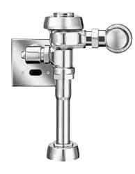 Sloan Valve Co. - 1-1/4" Spud Coupling, 3/4" Pipe, Urinal Automatic Flush Valve - Handle Opening, 3.5 Gal per Flush, Metal Cover, Powered by Electrical Line with 24 Volt Step Down Transformer - USA Tool & Supply